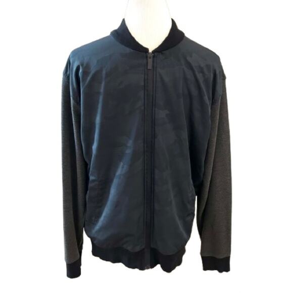 GUC Charleston Threads Blue and Grey Camo Lightweight Bomber Jacket. Size L - Picture 1 of 7